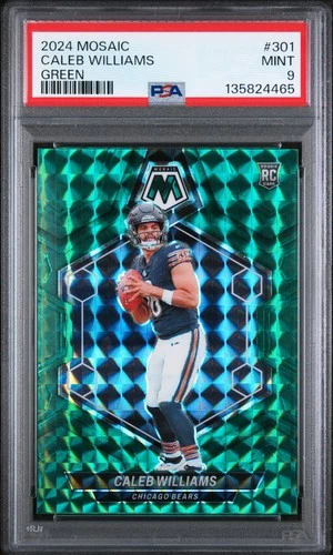 2024 PANINI MOSAIC GREEN #301 CALEB WILLIAMS ROOKIE RC PSA 9