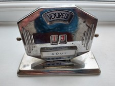 French Art Deco  perpetual desk top calendar, chrome, levers, fully working
