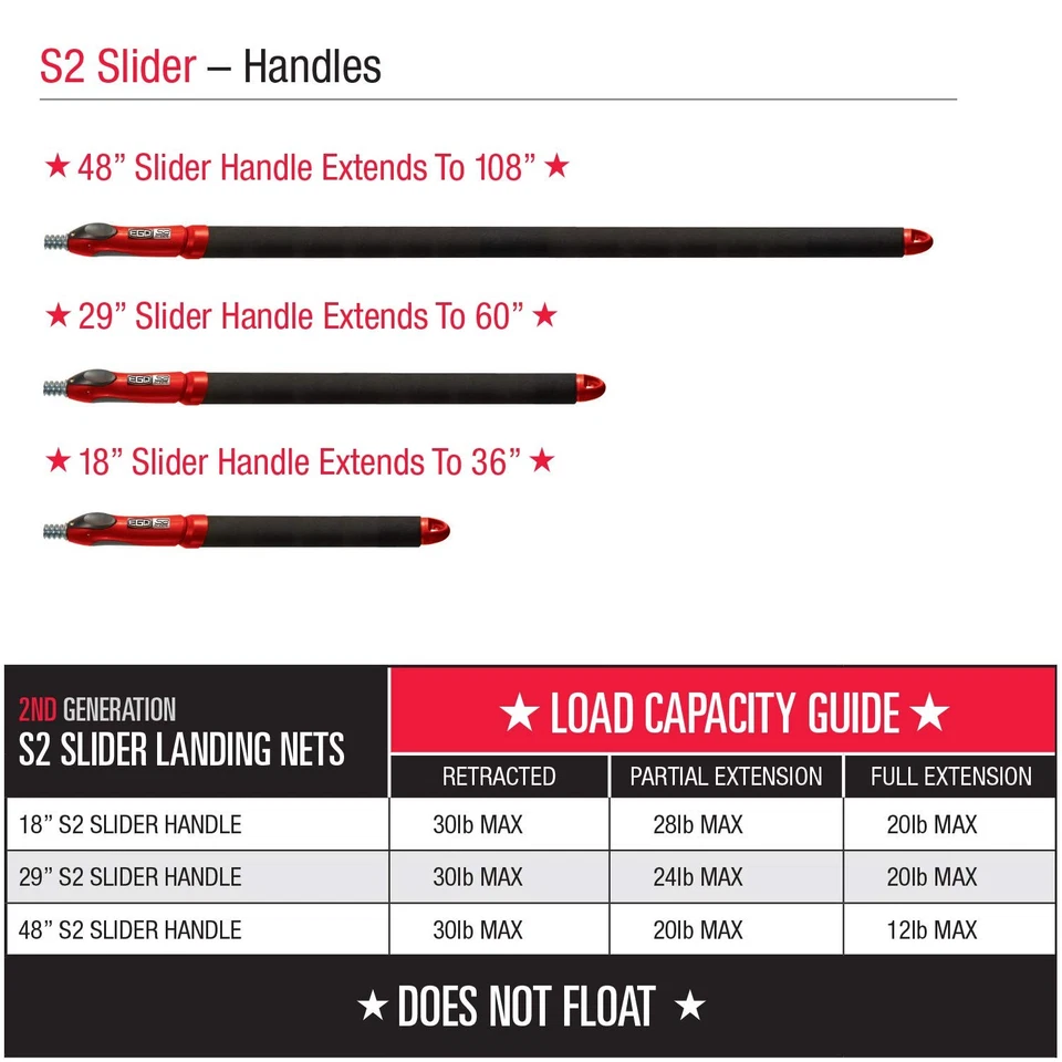 Red de pesca deslizante EGO S2 18 a 36 malla de goma transparente ajustable red versátil Foto 4 de 4