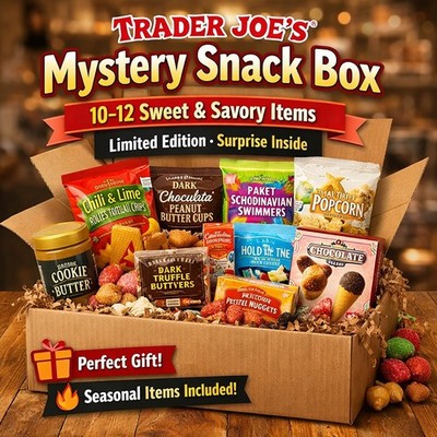 Trader Joe s Mystery Snack Box   | 10 12 Assorted Snacks. Free Mini Tote