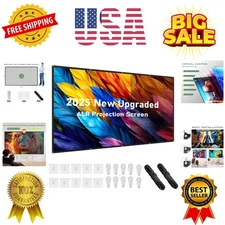 ALR Projector Screen, 4K Movie Projector Screen 16:9 HD Foldable Anti-Crease ...