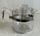 Vintage Pyrex Glass 4-Cup Percolator Coffee Pot 7754B- READ