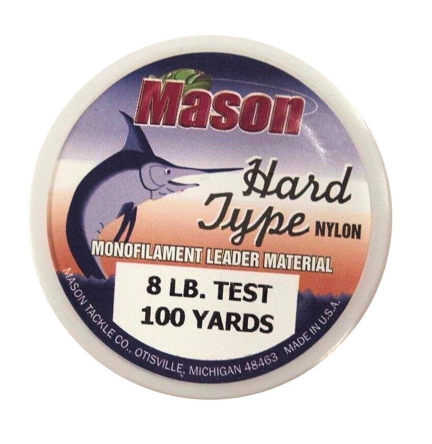 Mason Hard Type Nylon 8 Mono Leader Material, 100 Yard, Clear HSR8