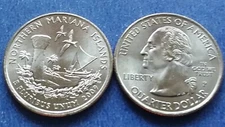 One - 2009 P N. Marianna Island Quarter, Uncirculated from OBW Roll