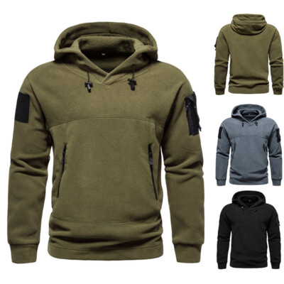 Herren Fleece Basic Plain Hoodie Jumper Pullover Pullover Sweatshirt Wärme §