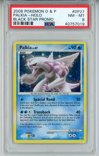 2008 POKEMON BLACK STAR PROMO PALKIA #DP27 HOLO FOIL PSA 8 NM #40757019