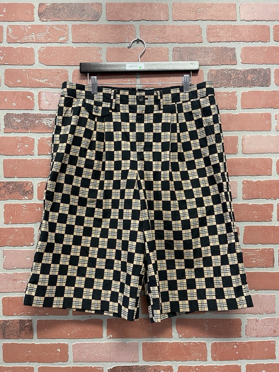 Size 52 - Burberry Checkered Tailored Shorts Black/Multi ($1100