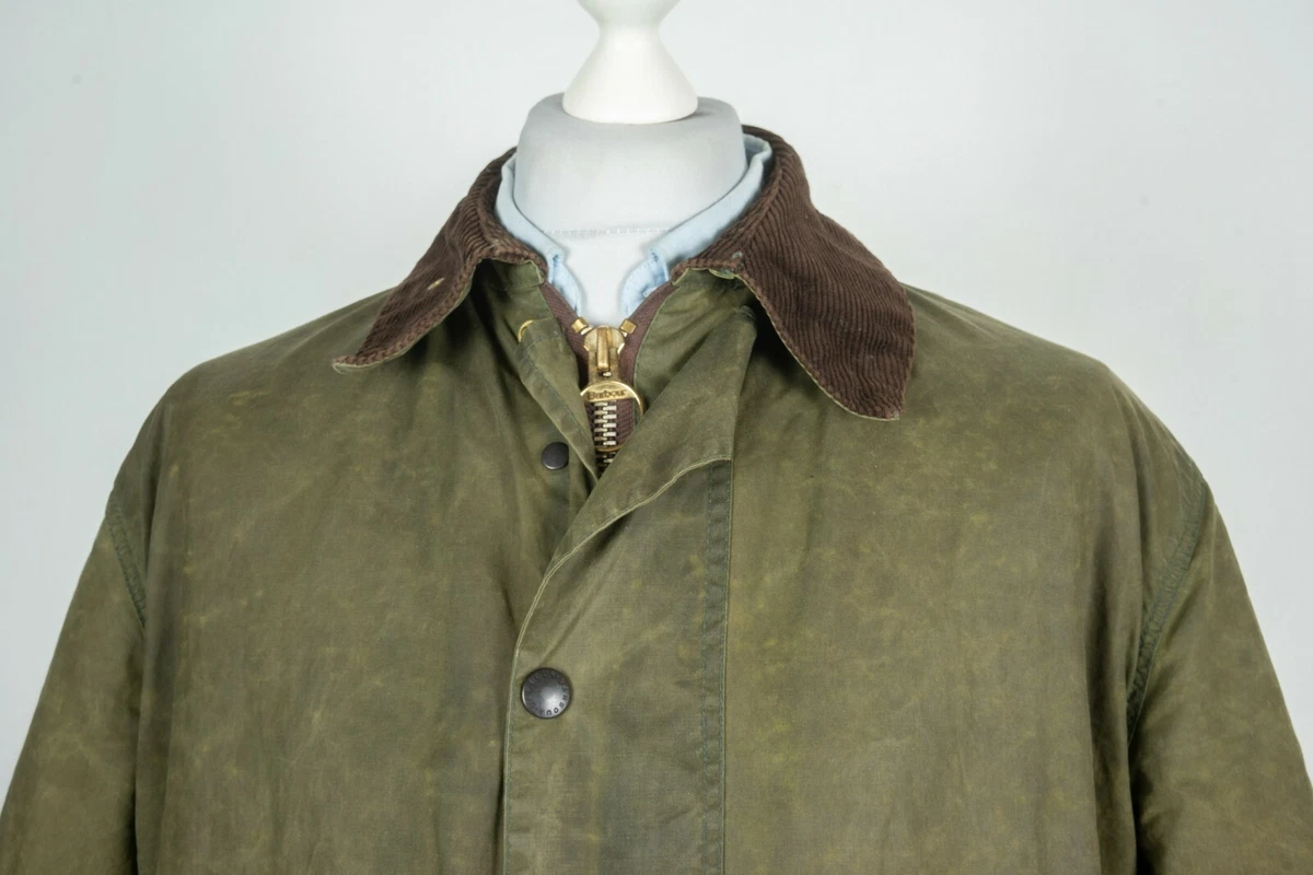 Mens Barbour Classic Border Wax Cotton Olive Jacket Liner Size C42