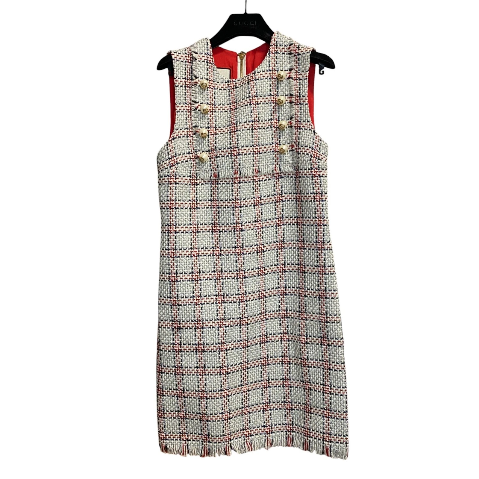 Belle robe femme Gucci GUCCI tweed avec paillettes GG laine perlée