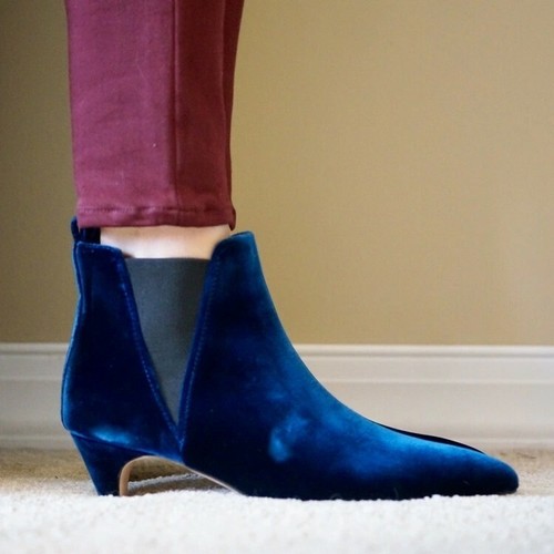 J.Cew Kitten Heel Boots in Velvet 