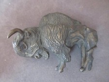 Sygnowany Fogel Mosiądz 3-D Pełna figurka BUFFALO Klamra cl