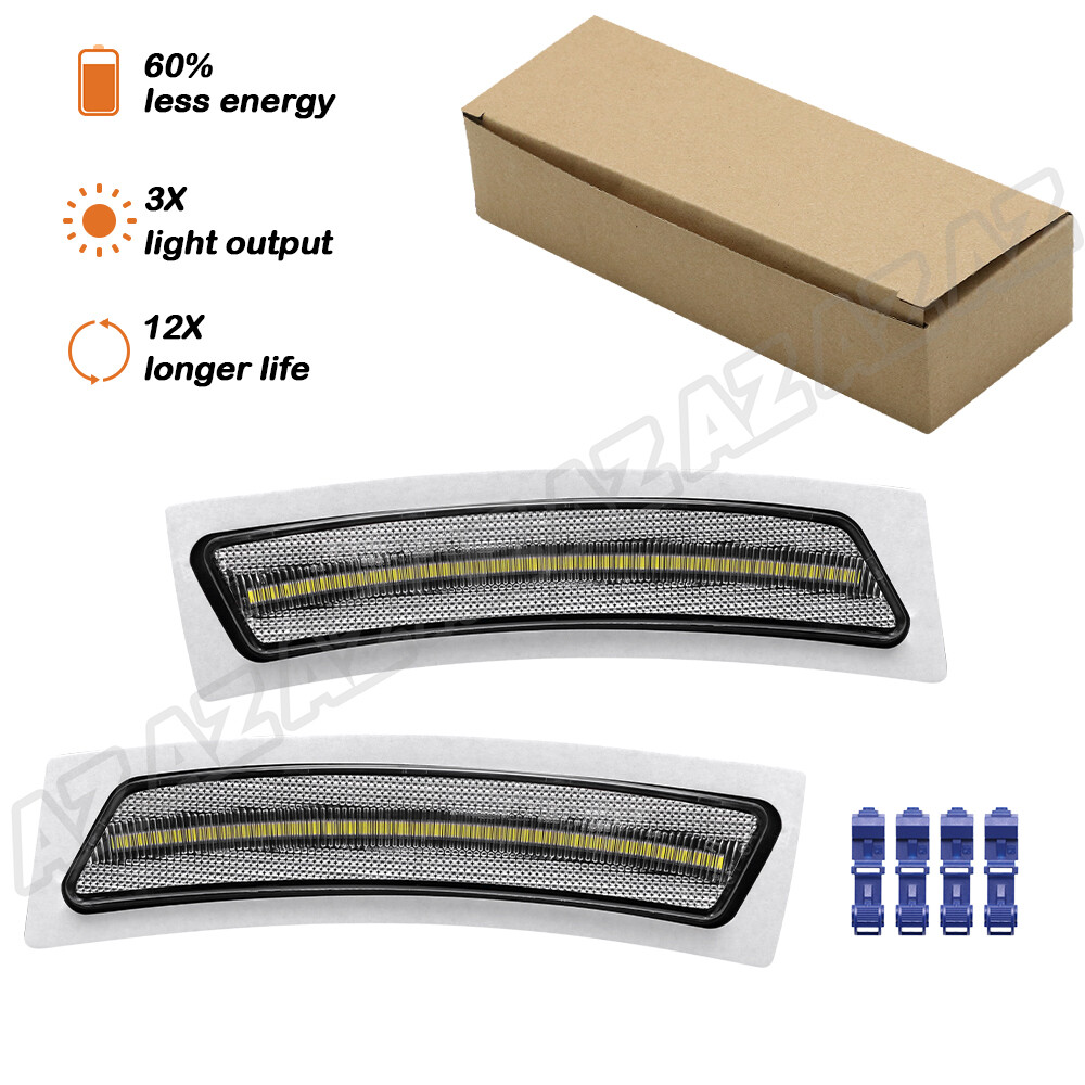 ABSOPRO Front Bumper Side Marker Reflectors For BMW F30/F31 3 Series (2016-2018) – Set Of 2, White
