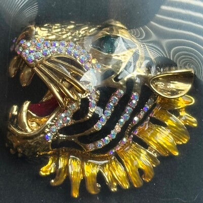 Butler & Wilson Kristall verstellbarer Tiger Ring, Gold - BRANDNEU