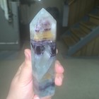 Healing Crystal Lot- Rainbow Fluorite Tower, Natural Amethyst Cluster — photo 8