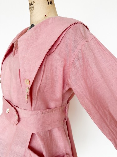 Incredible 1910s Antique Work Smock Tunic Top Unifor - Picture 8 of 16