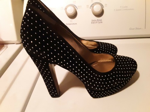 bcbgeneration black suede heels