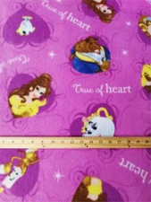 Fleece DISNEY'S BEAUTY & THE BEAST Printed Fabric - TRUE OF HEART /58" Wide/ SBY
