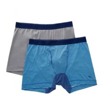 Tommy Bahama 301487 Mesh Tech Boxer Briefs - 2 Pack size M Aqua Stripe/Grey