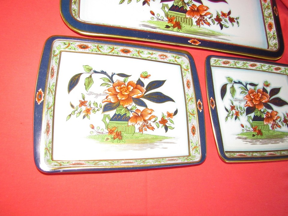 Artistic Colorful Japanese Floral 3 Daher Decorated EnamelWare Trays