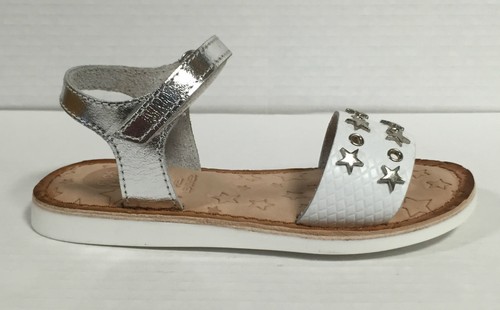 GIOSEPPO SANDALI BIMBA IN PELLE BIANCO ARGENTO CON BORCHIE E STELLE ART.  JANIMA | eBay