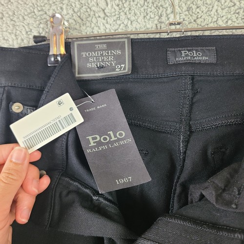 Neu Polo Ralph Lauren Tompkins Super Skinny Jeans Schwarz Sexy Größe 27R - Bild 4 von 8