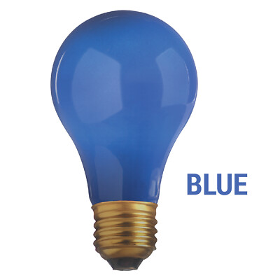 CERAMIC SOLID BLUE Bulb 130V =120V 25W A19 Medium E26 General Service Dimmable