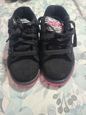 Heelys Black/Pink Low Top Lace Up Roller Skate Sneakers Shoes Size 1