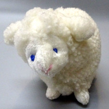 Vintage 4.5" Long Russ 928 Baby Lamb Stuffed Rattle Plush w/Tags 1990s Era