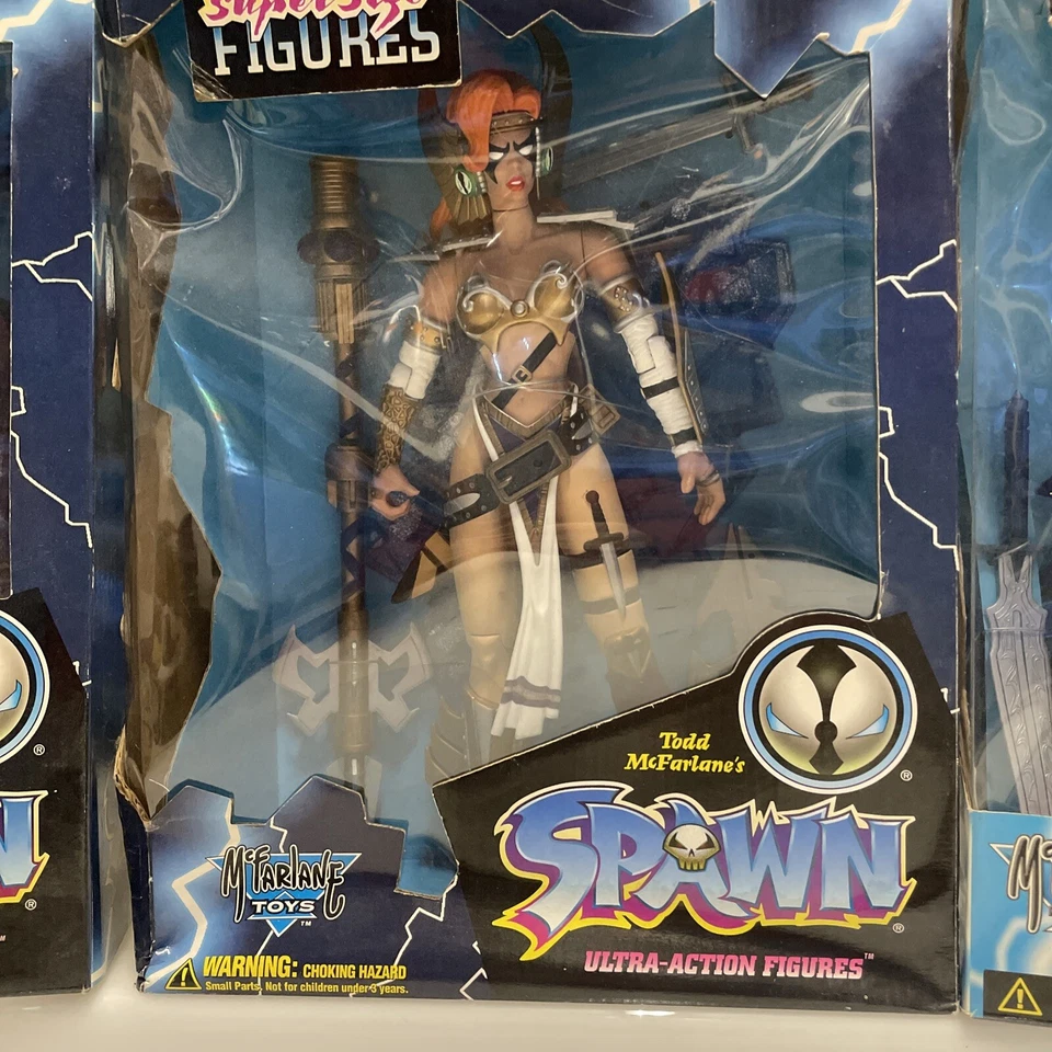McFarlane Toys Spawn Super Size Figure LOT Angela + Medieval + Spawn - Immagine 3 di 4