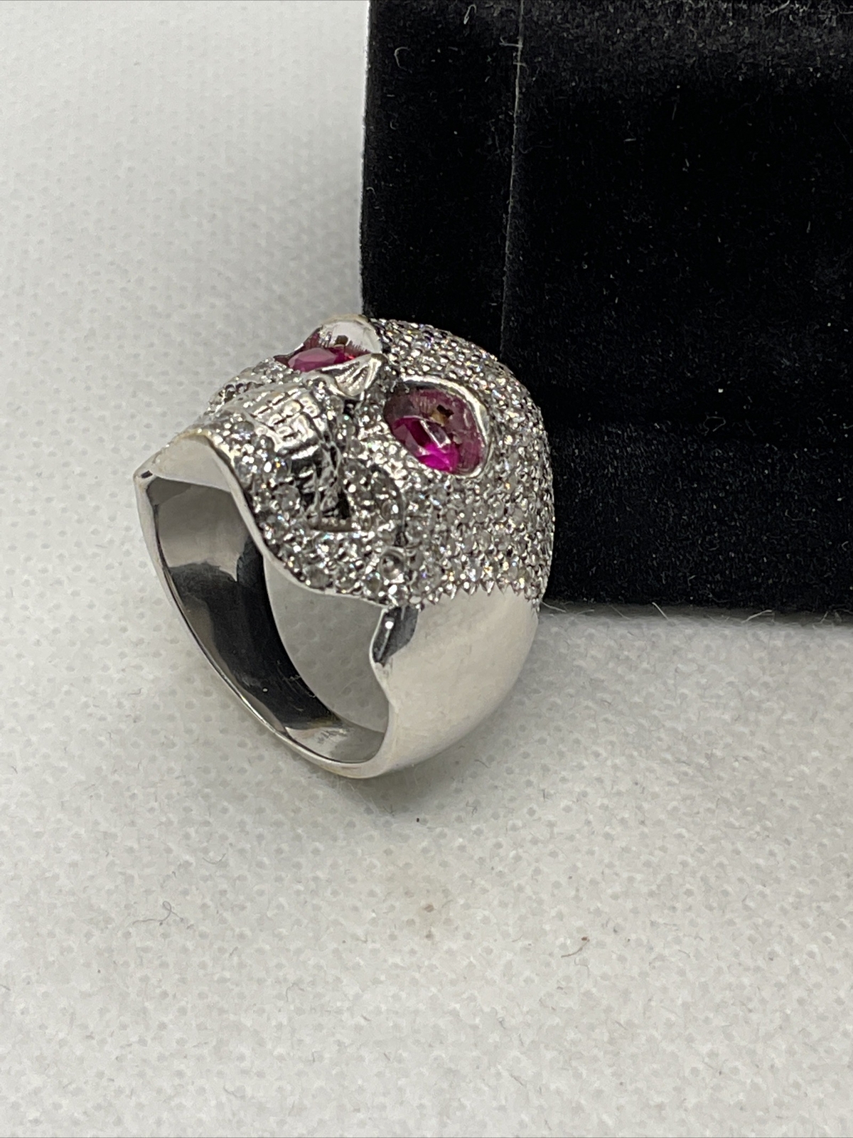 IMPRESSIVE Solid 14K White Gold Created Ruby & Ge… - image 20