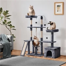 53.5in Cat Tree Tower Cat Play Center Cat Condo furniture for Indoor Cats 
