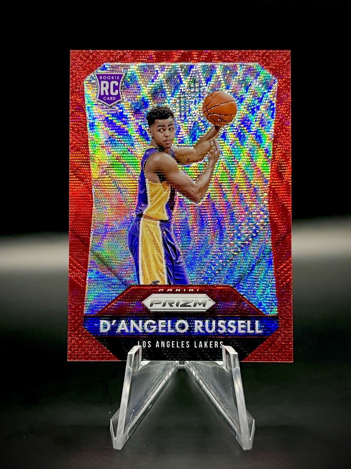 ❤️2015-16 Panini Prizm #322 D'Angelo Russell Red Ruby Wave /350 Rookie RC