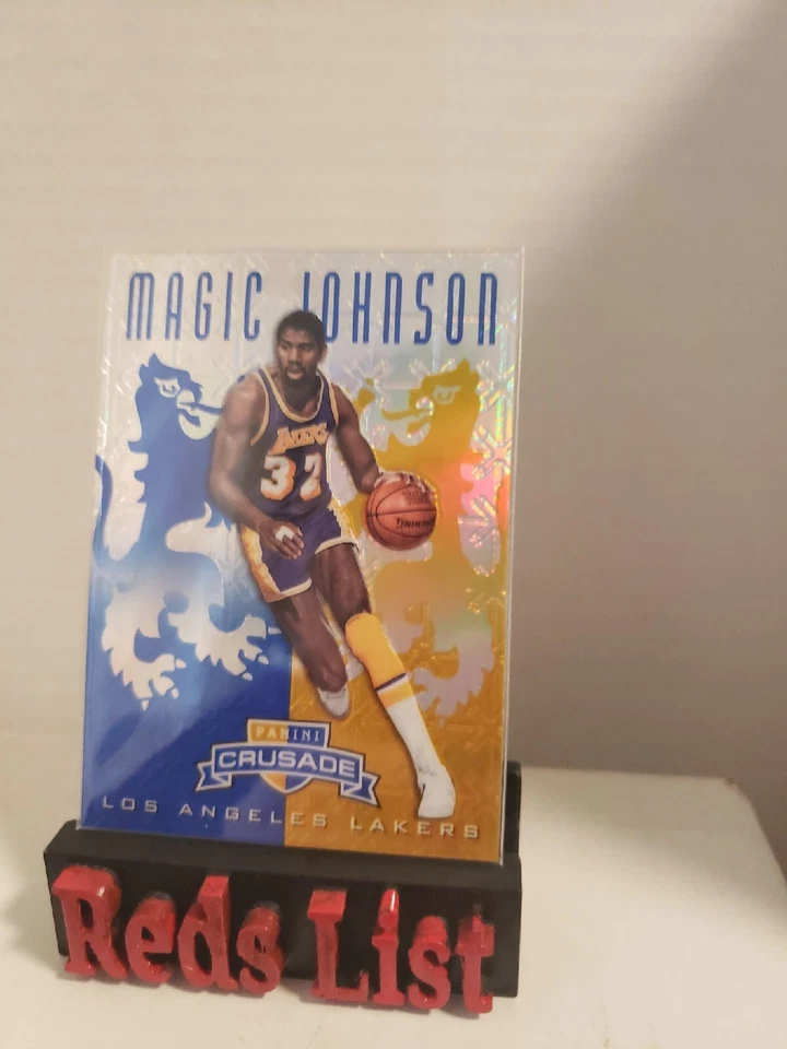 2012-13 Panini Crusade Crusade Blue Magic Johnson #104 HOF Lakers  - Image 3 of 4