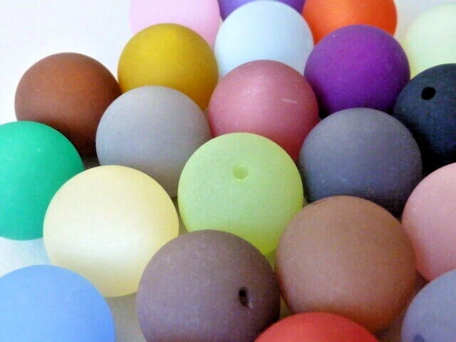 Polaris Perlen Kunstharz Kugel rund matt 20mm  Farbwahl 1748 - Bild 3 von 4