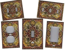 TUSCAN ITALIAN TILE IMAGE KITCHEN HOME DECOR LIGHT SWITCH PLATES AND OUTLETS