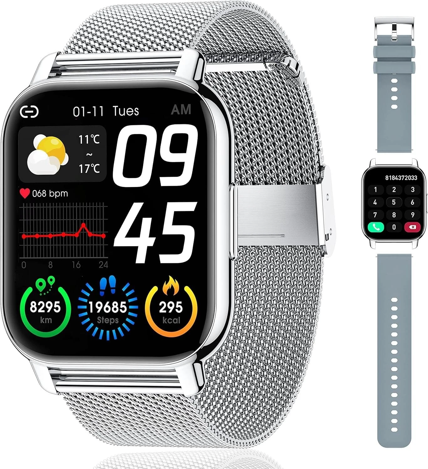 Smart Watch Men with Phone Function Wristwatch Smart Watch Watch iOS Android