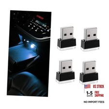 4 PCS USB LED Car Interior Atmosphere Lamp, Portable Mini LED Ice Blue-4PCS