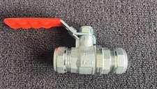 Pegler 22mm PN16 Red Handle Valve Chrome Effect New Old Stock