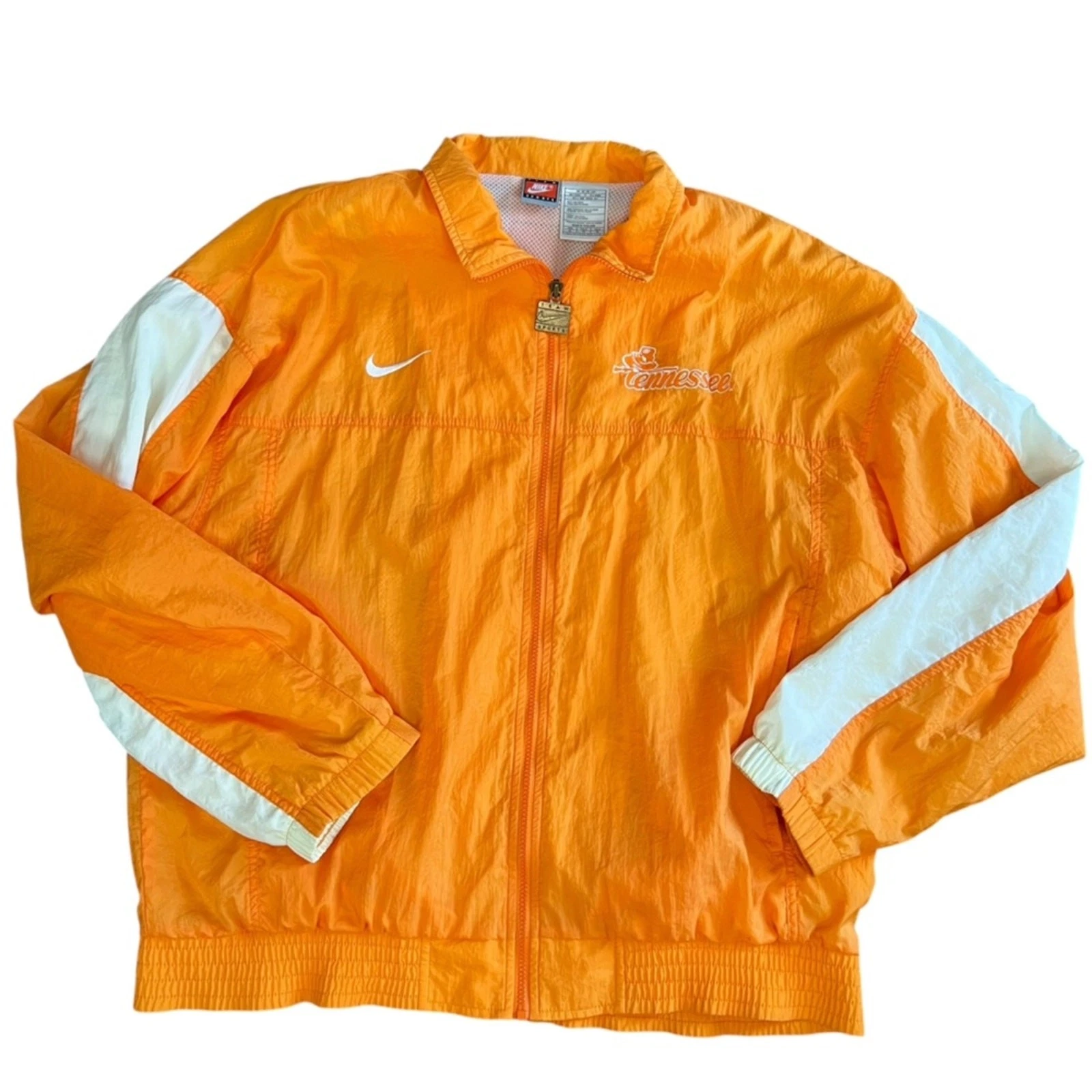 Vintage Nike Tennessee Volunteers Orange and White Windbreaker Jacket Size XL