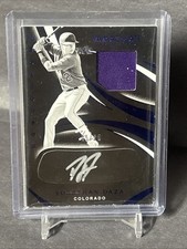 2020 Immaculate Yonathan Daza Monochrome Blue Auto 5/25 Colorado Rockies Jersey