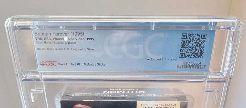 BATMAN FORVER ~ Sealed VHS ~ Graded CGC 9.8 A+ (1995) - Val Kilmer - Image 4 of 4