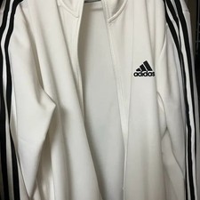 Adidas White Tracksuit Top Lightly Used