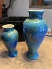 Stunning Blue Green Royal Haeger Flower Vases (2) 493 4030