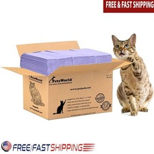 50 Pack Cat Litter Pads Super Absorbent Odor Control Easy Cleanup 5 Layers New