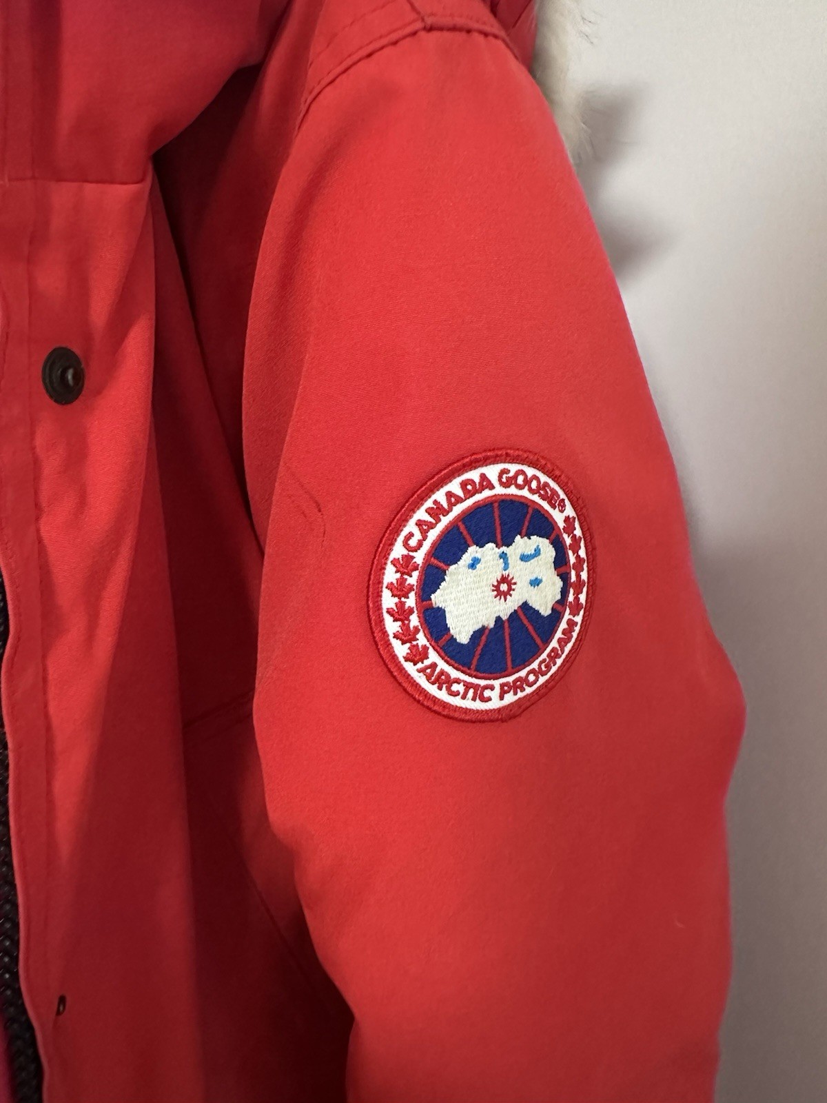 Canada Goose Trillium Women's Parka Coat Women’s Size L large Red Coyote Fur thumbnail 6