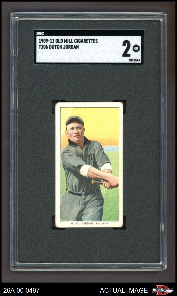 1909 T206 Dutch Jordan Atlanta Southern Association - Atlanta SGC 2 - GOOD