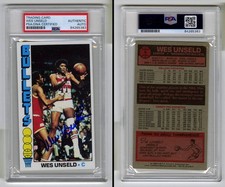 Wes Unseld SIGNED 1969 Topps Card Washington Baltimore Bullets PSA AUTOGRAPHED