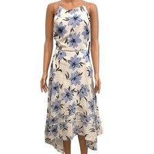 Lulus Zahara medium asymmetrical handkerchief hem floral dress D2 2998
