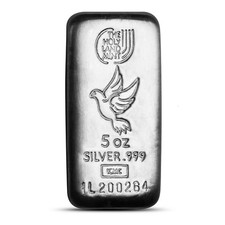 5 oz Holy Land Mint Cast Silver Bar (New) 94.67 per troy oz