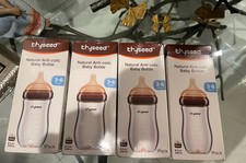 Thyseed Natural Anti-Colic Baby Bottles 3-6 Months 8 fl oz Glass NEW SEALED 4X